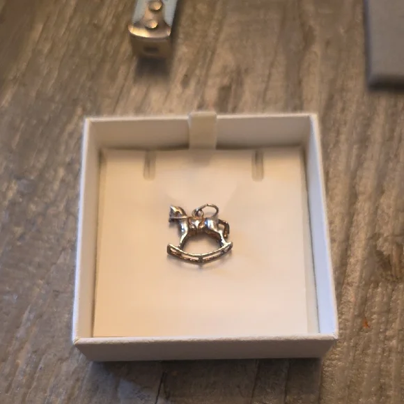 Silver Rocking Horse Charm Pendant - Picture 2 of 3